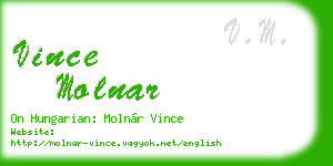 vince molnar business card