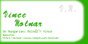 vince molnar business card